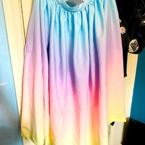 Unique Vintage Rainbow Skirt with pockets!